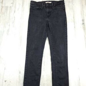 Levi's Slimming Skinny Jeans Black Denim Jeans Size 28 (27x28.5) EUC